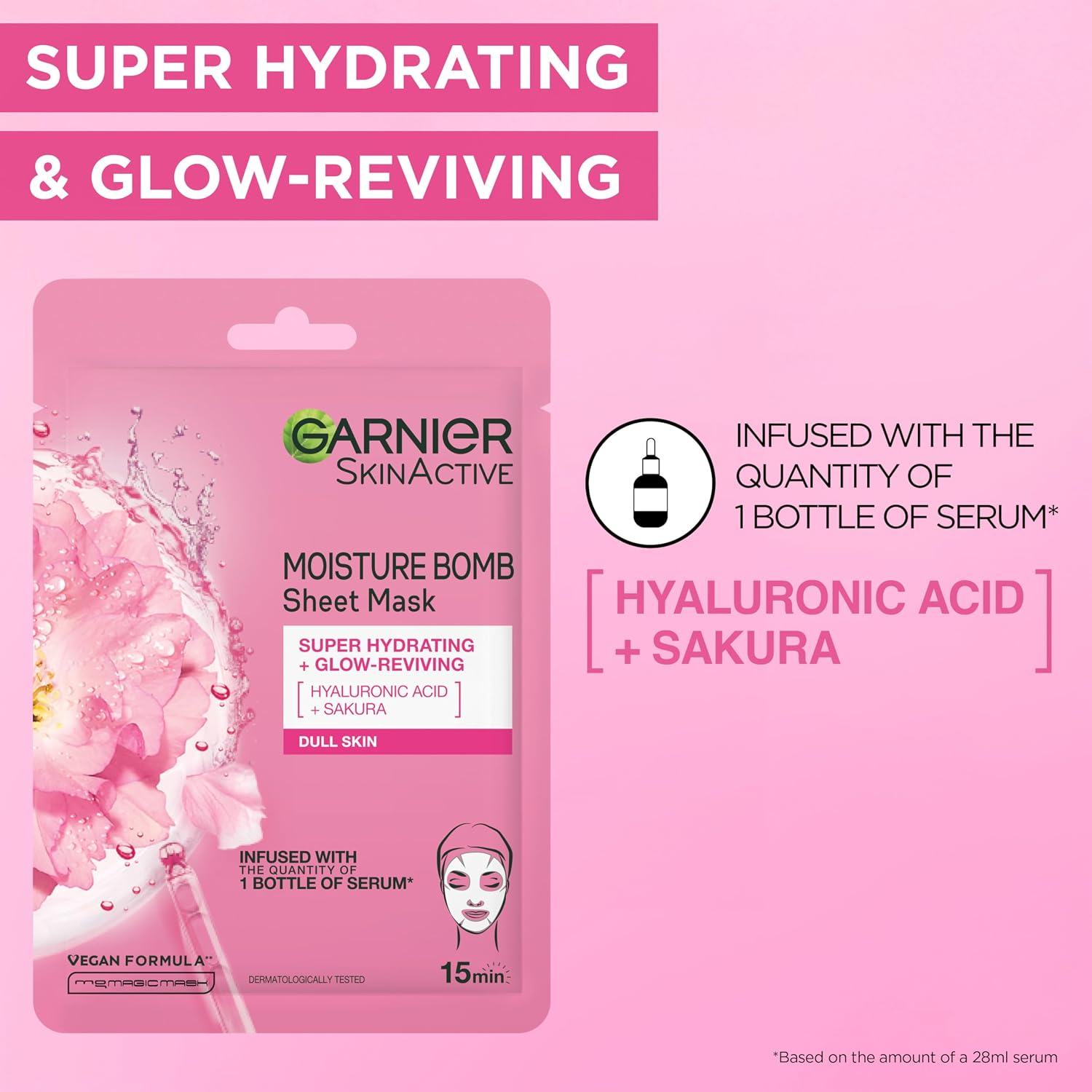 Garnier Tuchmasken-Set, Gesichtsmaske für Gesicht und Augen, Mit Frische- und Feuchtigkeits-Boost für verschiedene Hautbedürfnisse, SkinActive Discovery Collection, 5 Tuchmasken – Bild 3