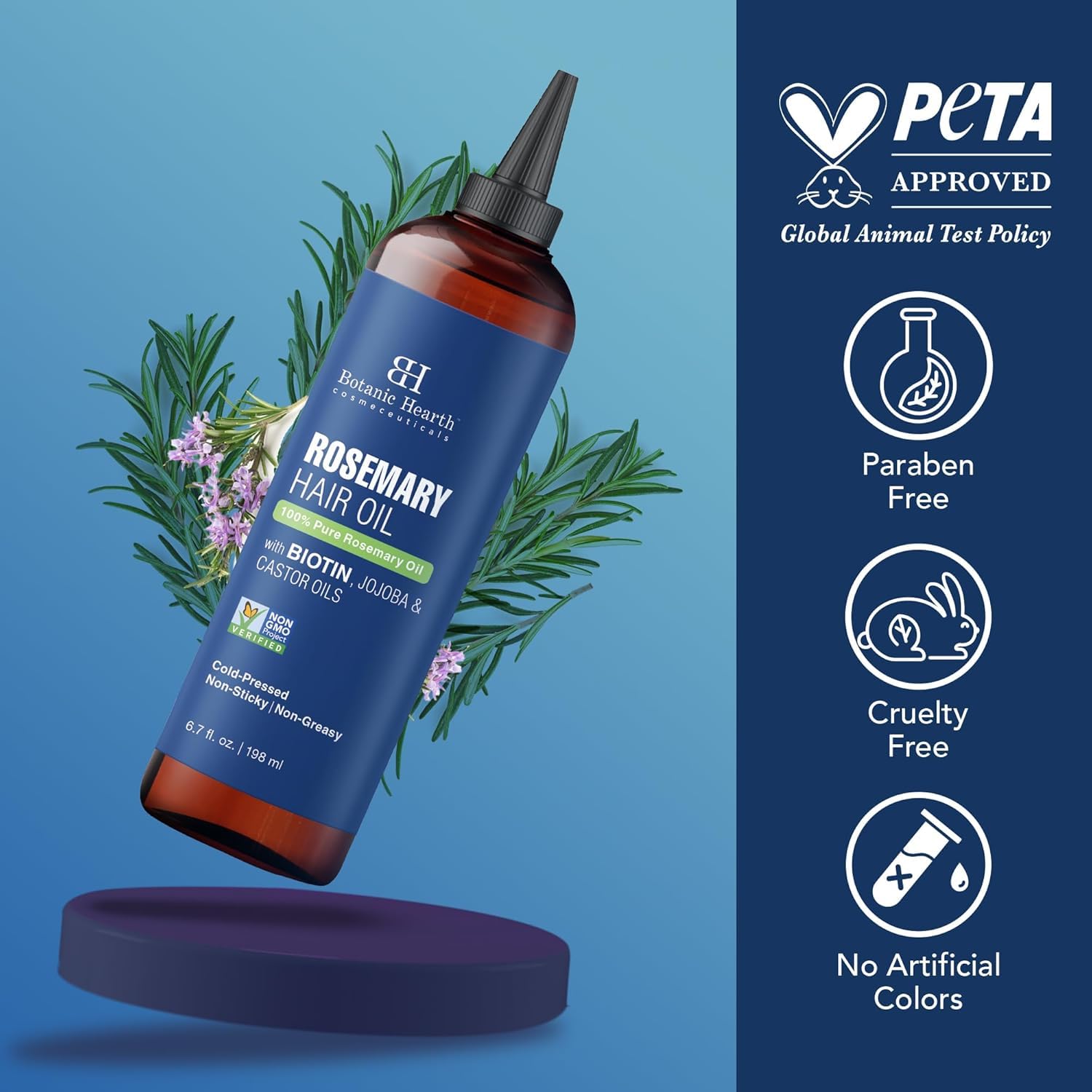 Botanic Hearth rosmarinöl haare mit Biotin, Jojobaöl & Rizinusöl 198 ml – Bild 9