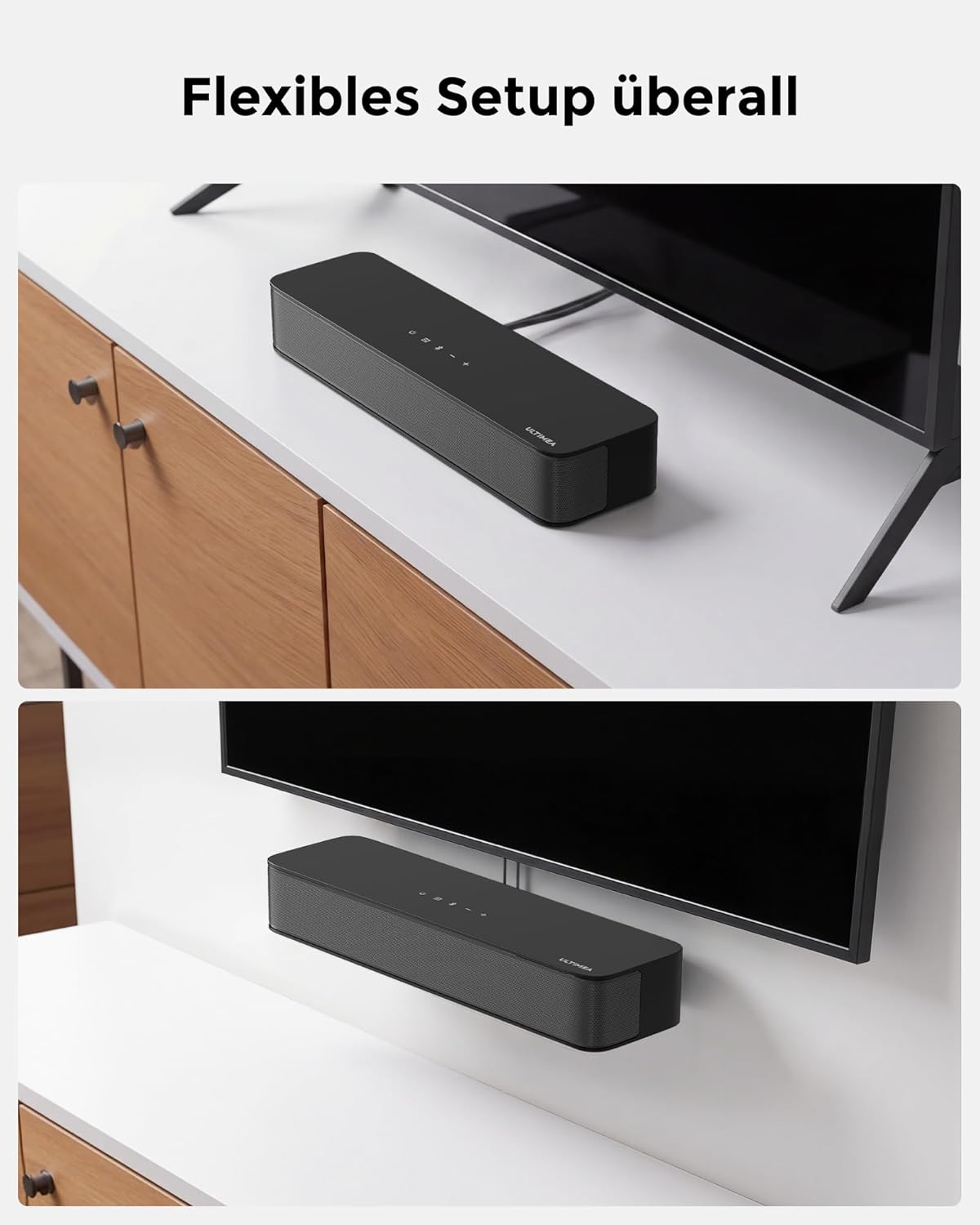 ULTIMEA 2.1 Soundbar für TV Geräte mit integriertem Subwoofer, APP-Steuerung, 132W All-in-One PC Soundbar für Gaming, TV Lautsprecher mit Verstellbarem Bass, Bluetooth® 5.4, Opt/AUX, Poseidon M20 Pro – Bild 5