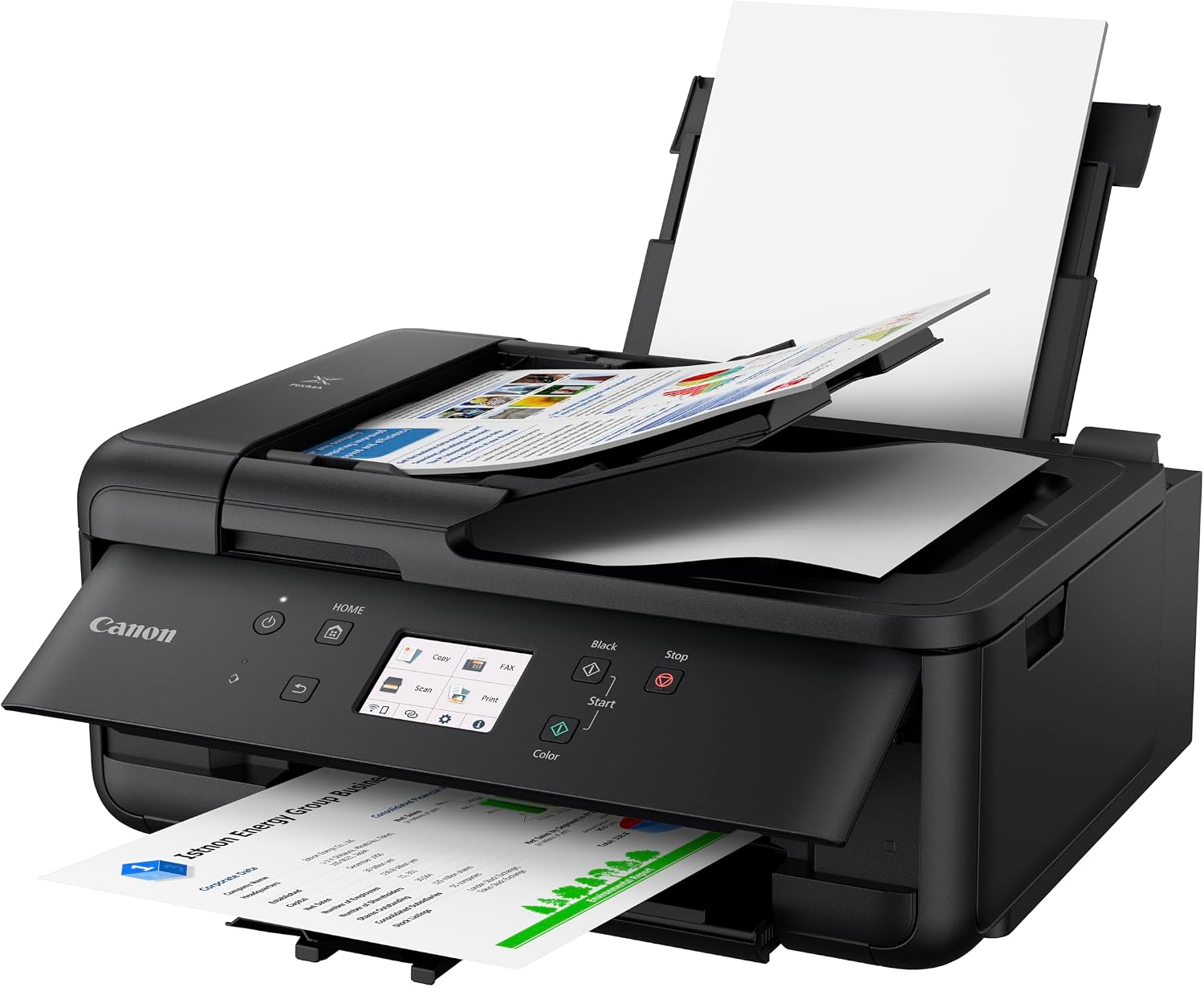 Canon PIXMA TR7650 Multifunktionsdrucker DIN A4 - Farbtintenstrahldrucker schwarz 4 in 1 (Scanner, Kopierer, kabelloser Drucker, Fax, Cloud Link, ADF, WLAN, LCD, 4800 x 1200 DPI, AirPrint & Mopria) – Bild 3