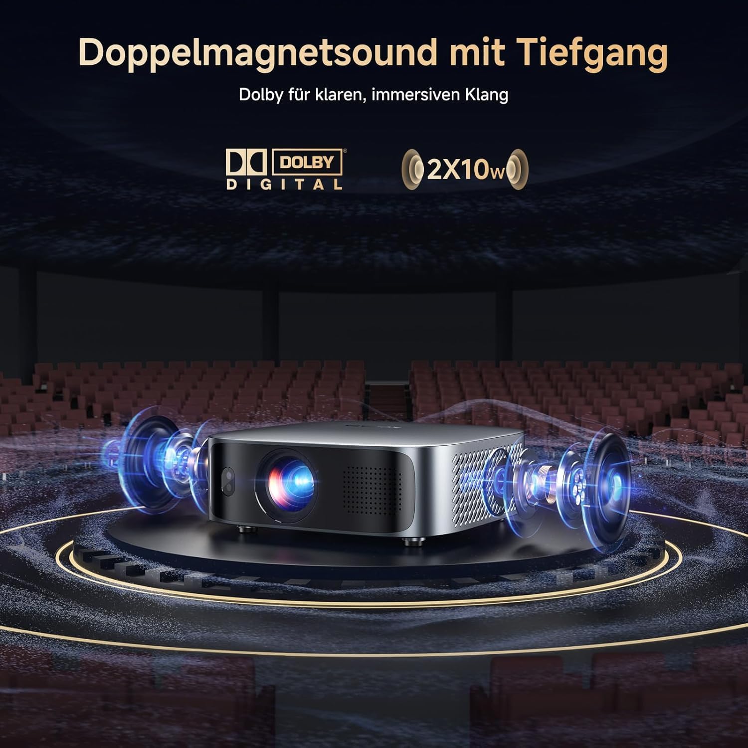 Smart Beamer 4K kompatibel mit Netflix & Dolby Audio, KOGATA Kurzdistanz Projektor mit Autofokus & 6D Trapezkorrektur, WiFi/Bluetooth, Native 1080P Heimkino Beamer für Outdoor & Schlafzimmer – Bild 6