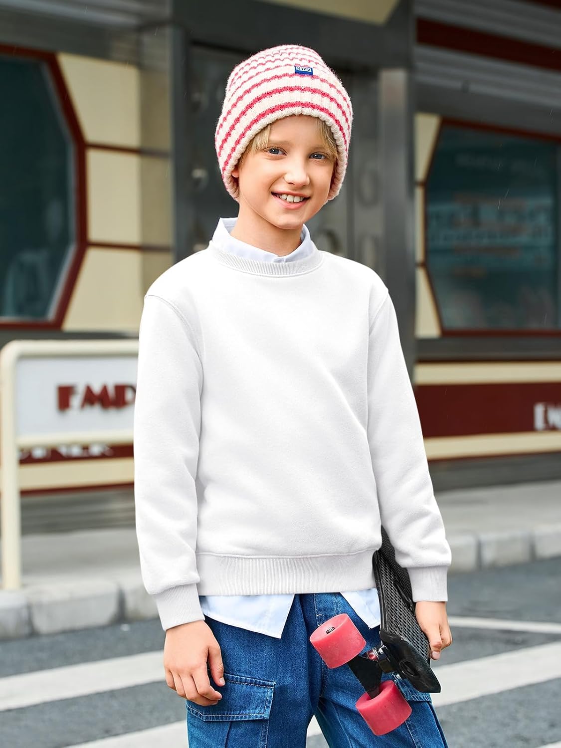 Haloumoning Jungen Sweatshirt Rundhals Langarm – Bild 4