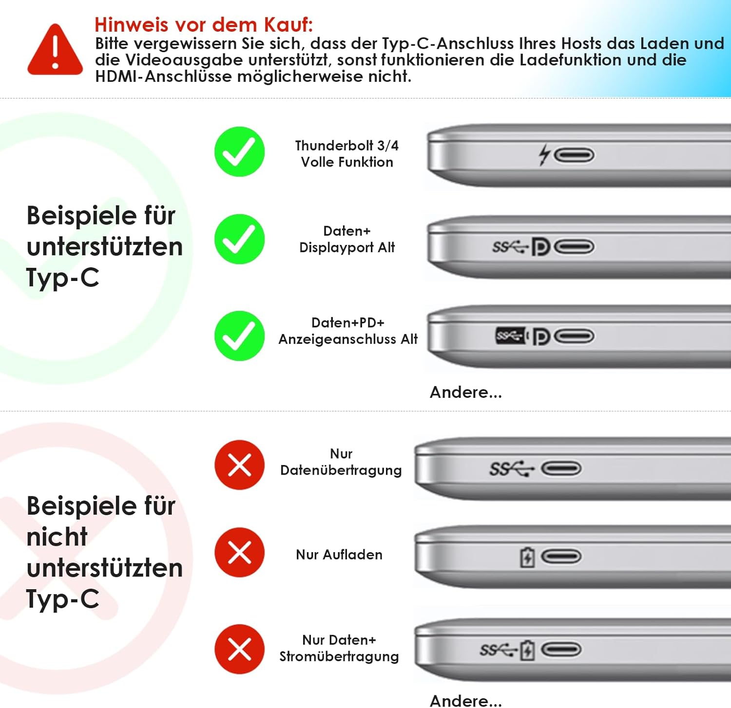 Laptop docking station, docking station 3 monitore – Bild 5