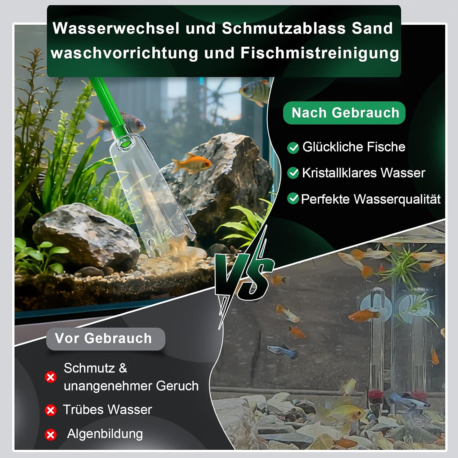 Boxtech Aquarium Reiniger, Aquarium Wasserwechsel,Mulmsauger 2 in 1 – Bild 4