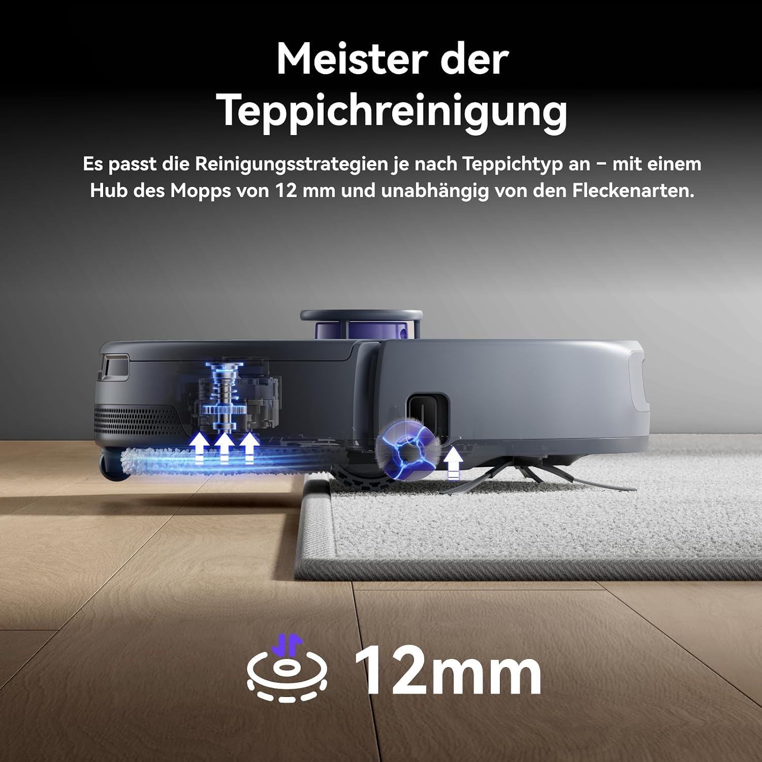 NARWAL Freo Z10 Ultra Saugroboter mit Wischfunktion, 18.000 Pa Saugleistung, Dynamische Moppausdehnung, Tangle-Free System, Intelligente Nass-Trocken-Reinigung, All-in-One-Basisstation Grau z20 – Bild 10