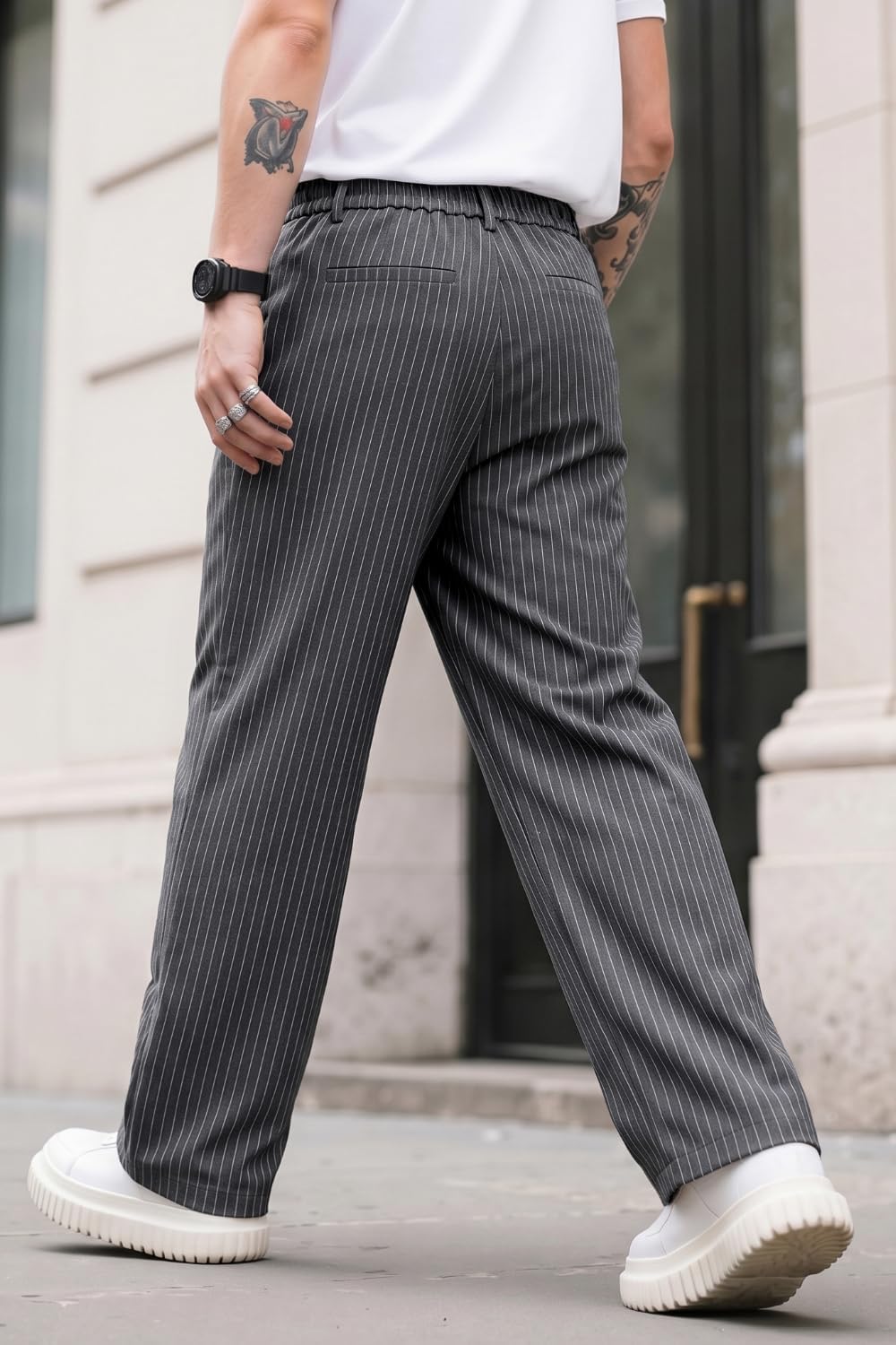 Heyfanee Anzughose Herren Baggy Chino Hose für Männer Lang Stoffhose – Bild 3