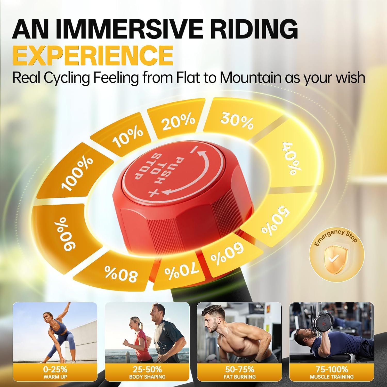 YAMO Heimtrainer Fahrrad mit Magnetwiderstand, Leises Ergometer – Bild 6