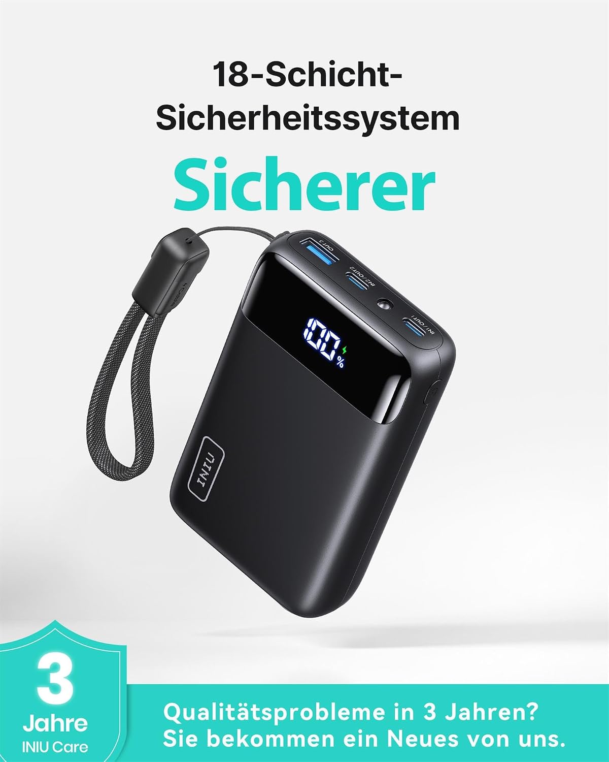 INIU 20000mAh Power Bank, Klein 22.5W Schnellladung Externe Handyakkus – Bild 7