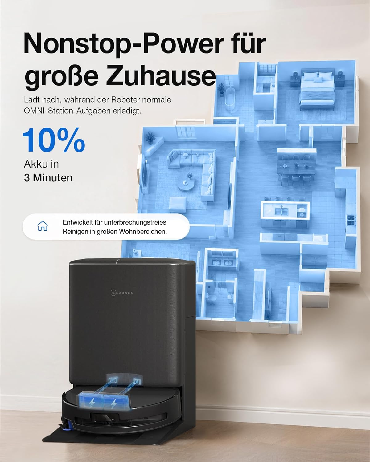 ECOVACS Saugroboter mit Wischfunktion T90 PRO OMNI Care Kit, 30.000 Pa – Bild 5