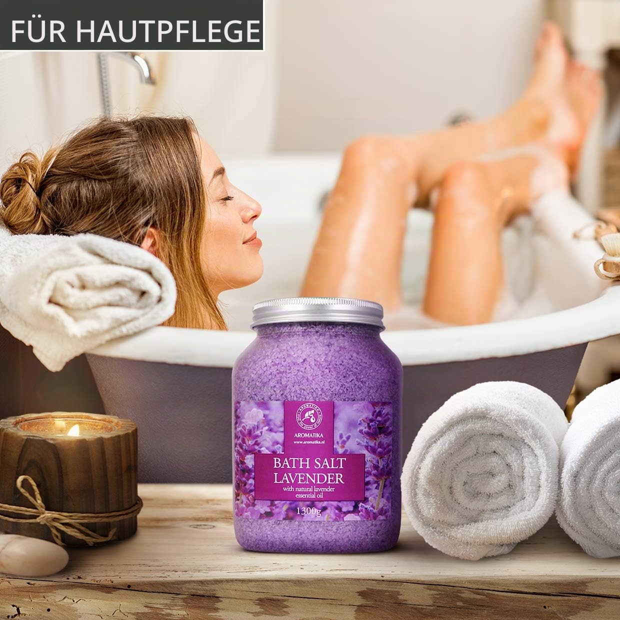 Badesalz Lavendel 1300 g - Meersalz mit ätherischem Lavendelöl – Bild 4