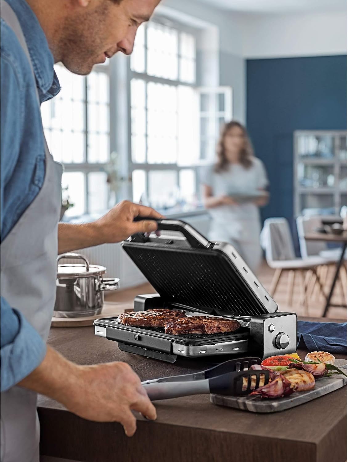WMF Lono Kontaktgrill 2-in-1, Tischgrill, Plattengriller, Kontaktgrill abnehmbare Platten, spülmaschinenfeste Grillplatten, 2100 W – Bild 14