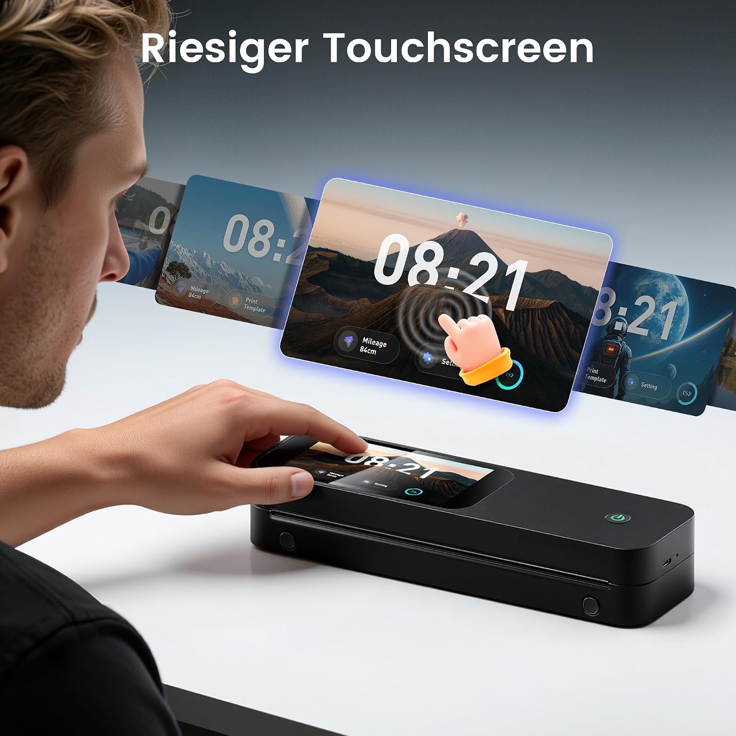 Phomemo M85 Thermodrucker A4 Kit, 5'' Touchscreen 3500mAh Tragbarer Schnell – Bild 2