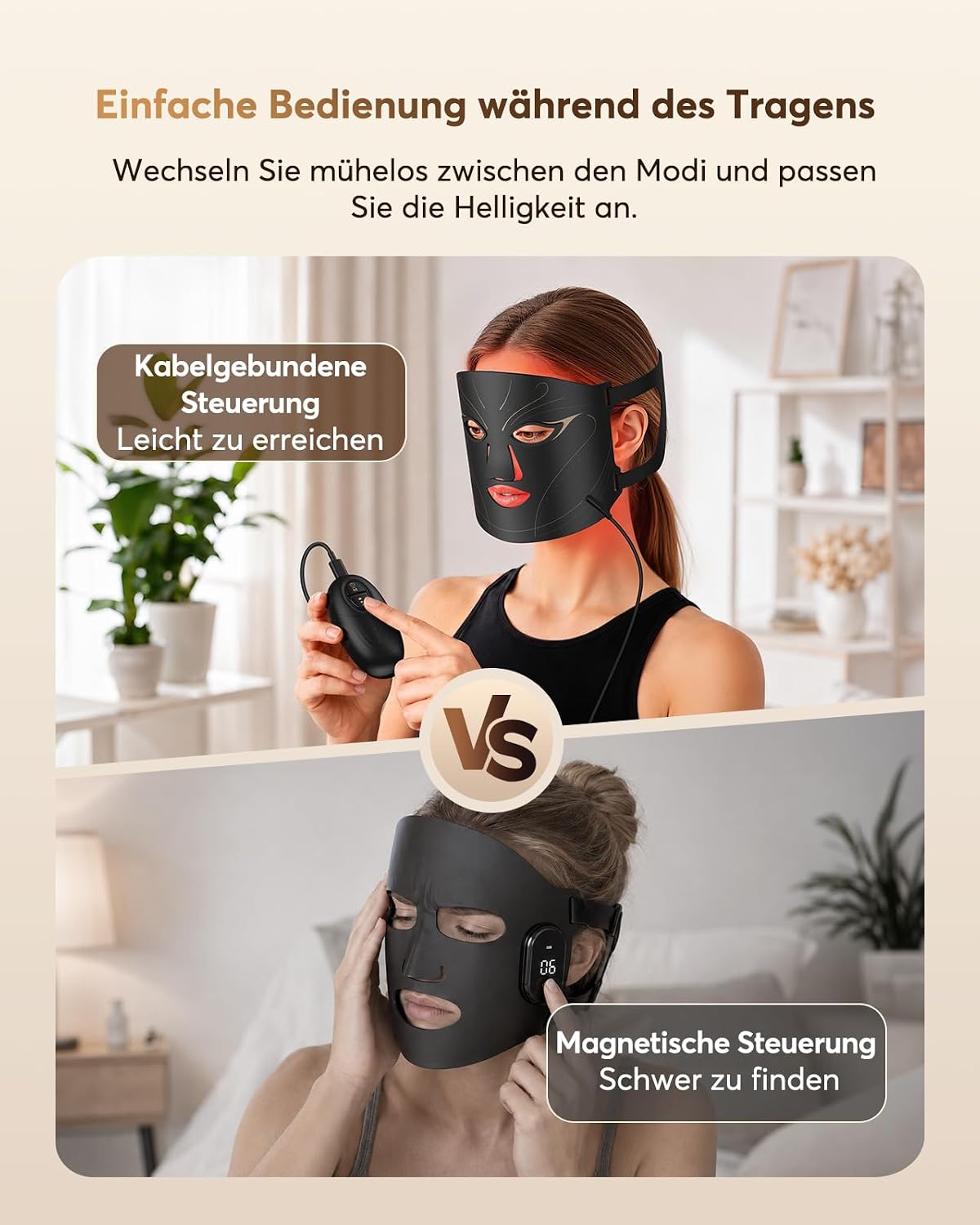 LED Maske Gesicht mit 4 Modi für Anti-Aging, Hautklärung – Bild 8