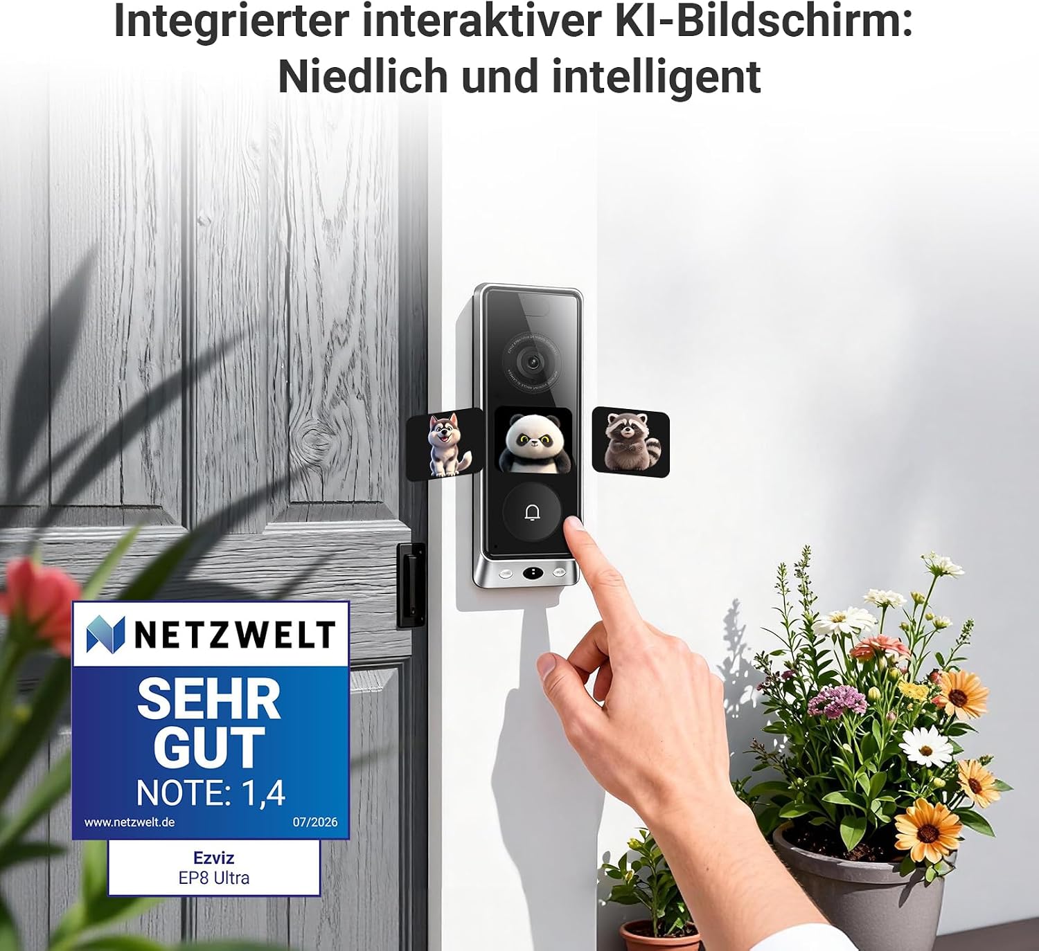 EZVIZ EP8 Ultra WLAN Video Türklingel Kabellos mit Dual-Kamera 6MP+2MP – Bild 3