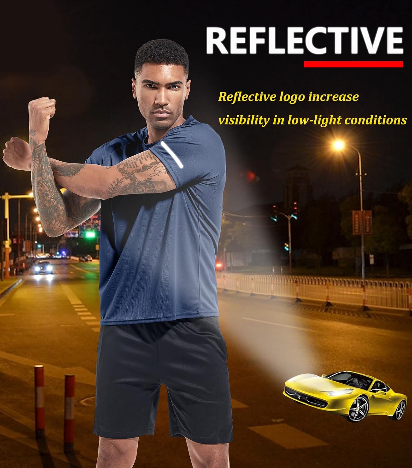 Boyzn 1, 3, 5 or 7er Pack Sport Tshirts Herren Kurzarm T-Shirts Funktionsshirt Laufshirt Schnelltrocknend Atmungsaktive Sport Shirt Sommer Fitnessshirt Trainingsshirt für Running Workout Bodybuilding – Bild 4