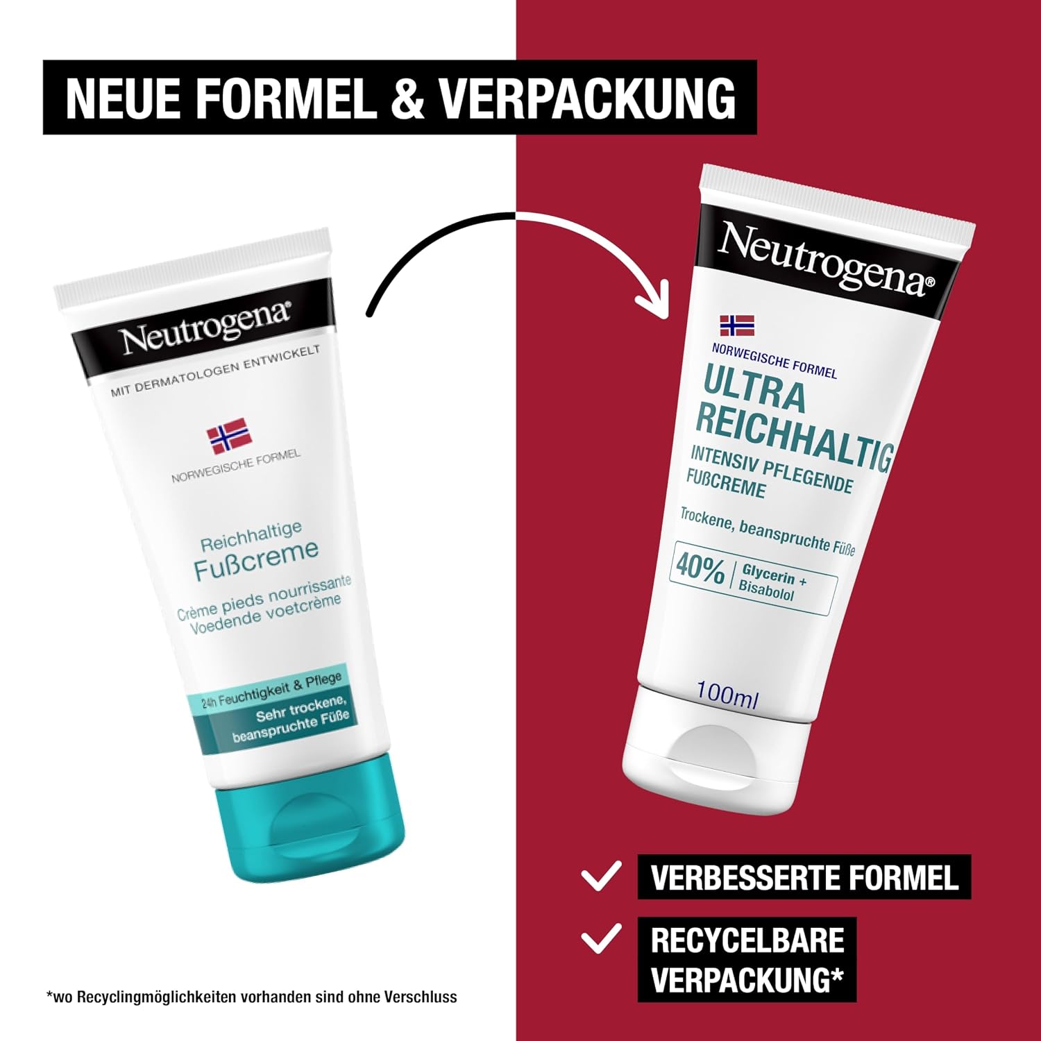 Neutrogena Ultra reichhaltige und schnell einziehende Fußcreme, 100 ml – Bild 3