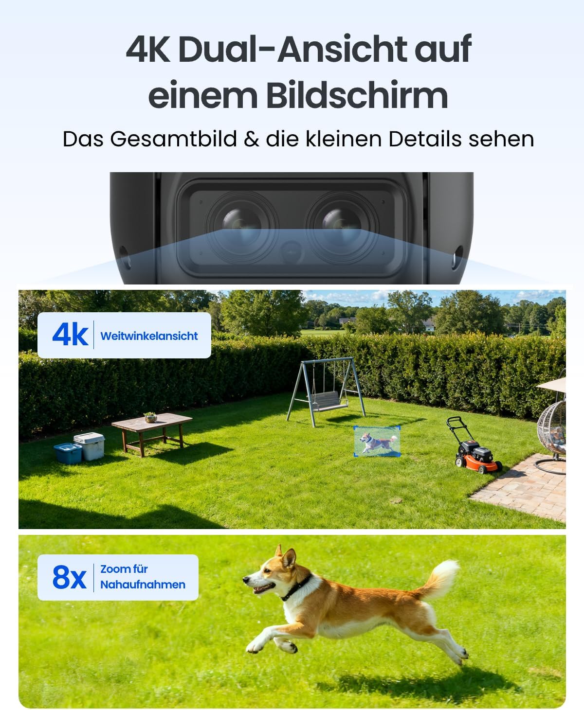 Reolink 4K PTZ Überwachungskamera Aussen Akku mit Auto-Tracking & Auto-Zoom – Bild 2