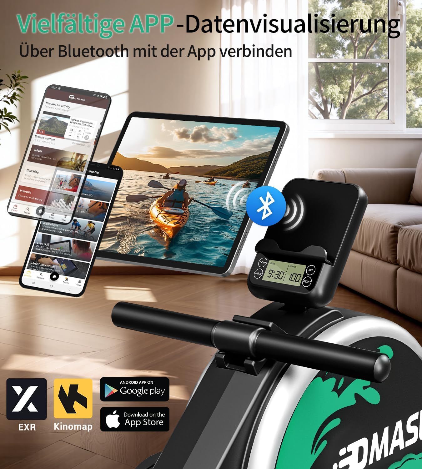 DMASUN Rudergerät für Zuhause, 16 Widerstandsstufen, Leise Magnetbremse – Bild 3