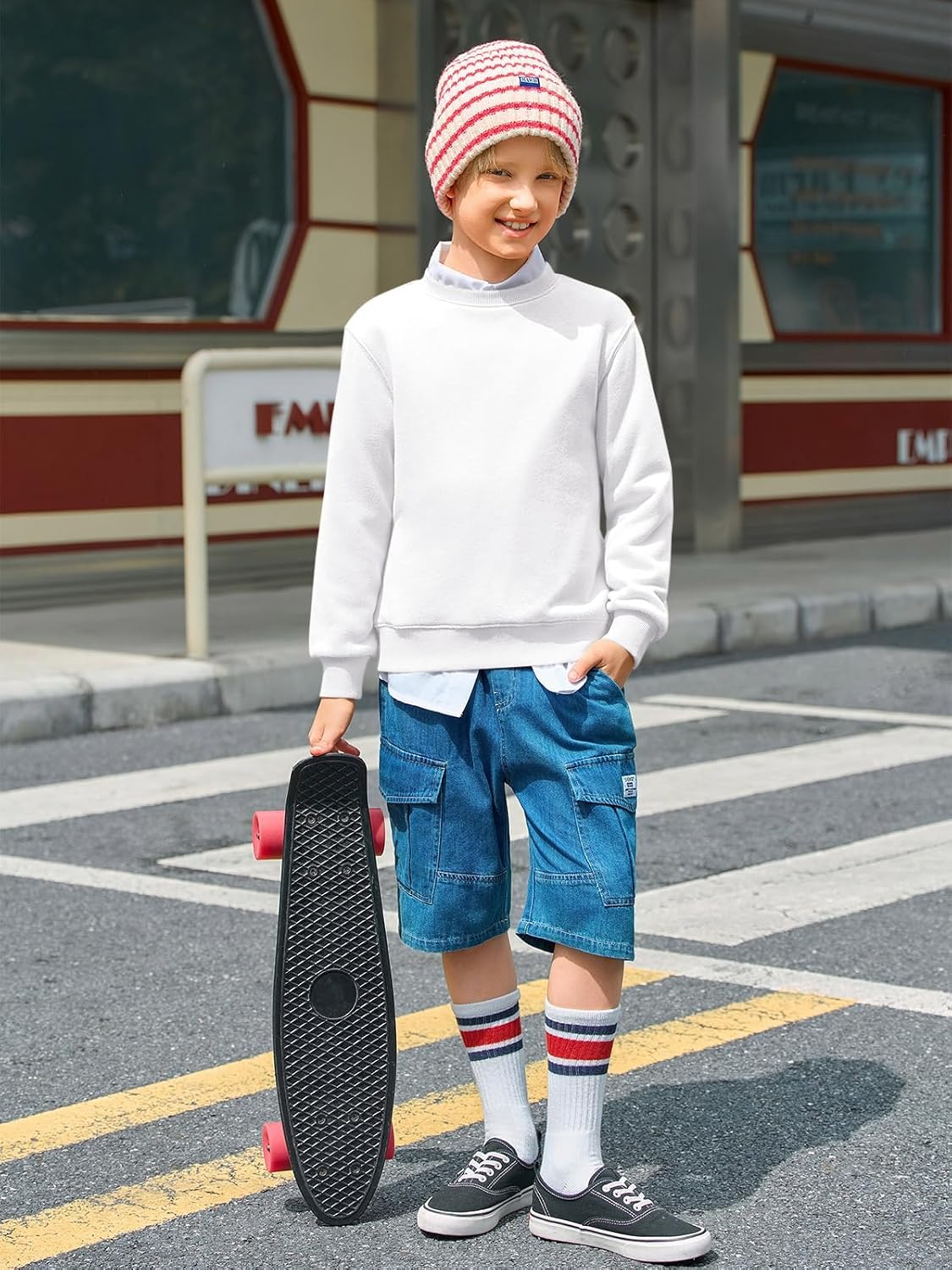 Haloumoning Jungen Sweatshirt Rundhals Langarm – Bild 5