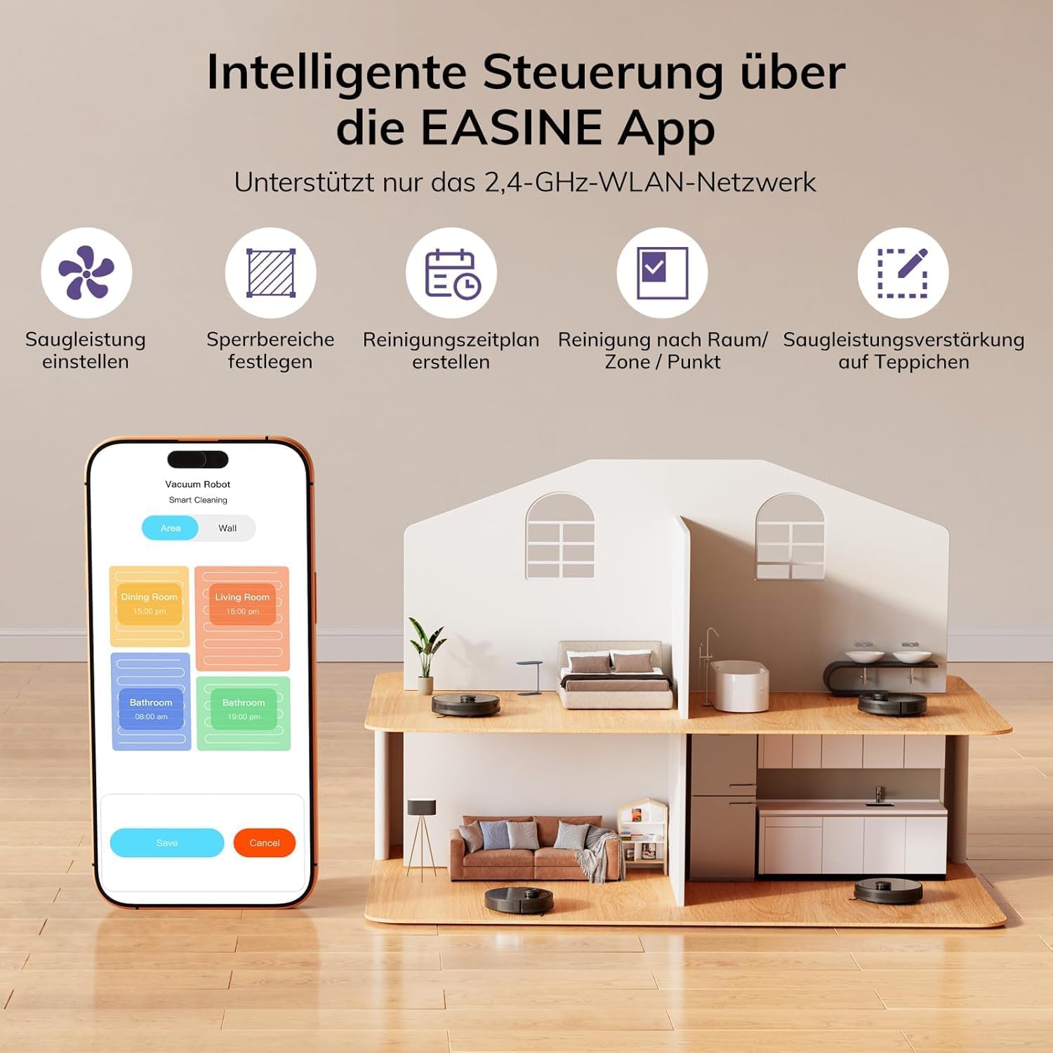 E20 Saugroboter ohne Wischfunktion Staubsauger Roboter Schwarz – Bild 4