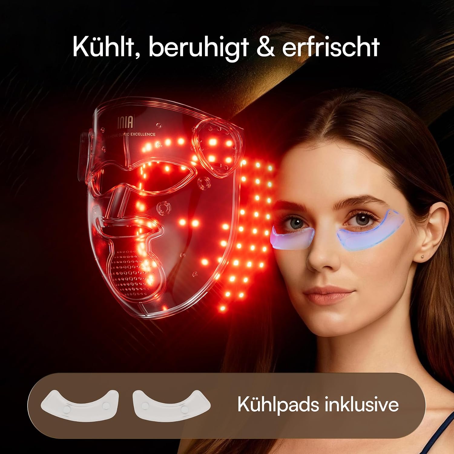 INIA 4D LED Maske Gesicht, Kabellos, Erweiterter Bereich 940, 4 Lichtmodi – Bild 6