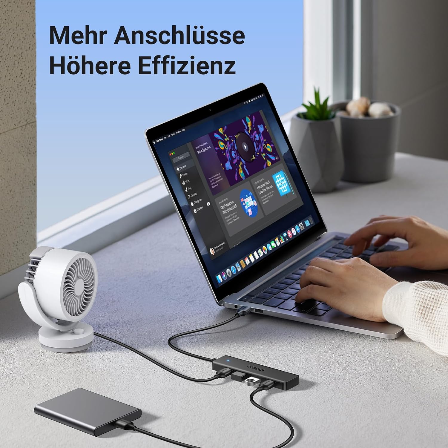 UGREEN 4-Port USB 3.0 Hub USB Verteiler Multiport Adapter 5Gbps (15cm) – Bild 7