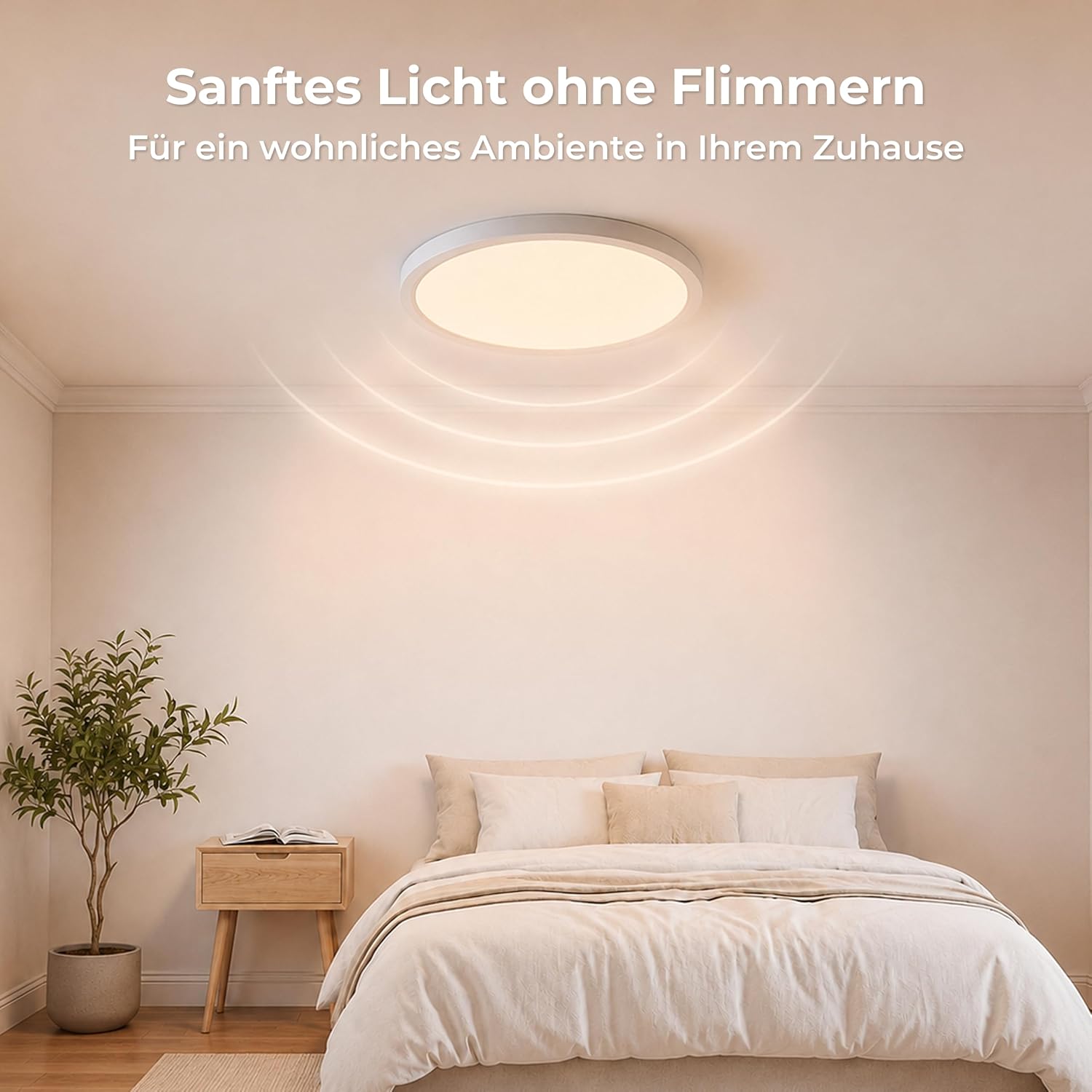LQWELL LED Deckenleuchte Ultra Dünn Weiß 30cm 23W 6000K – Bild 2