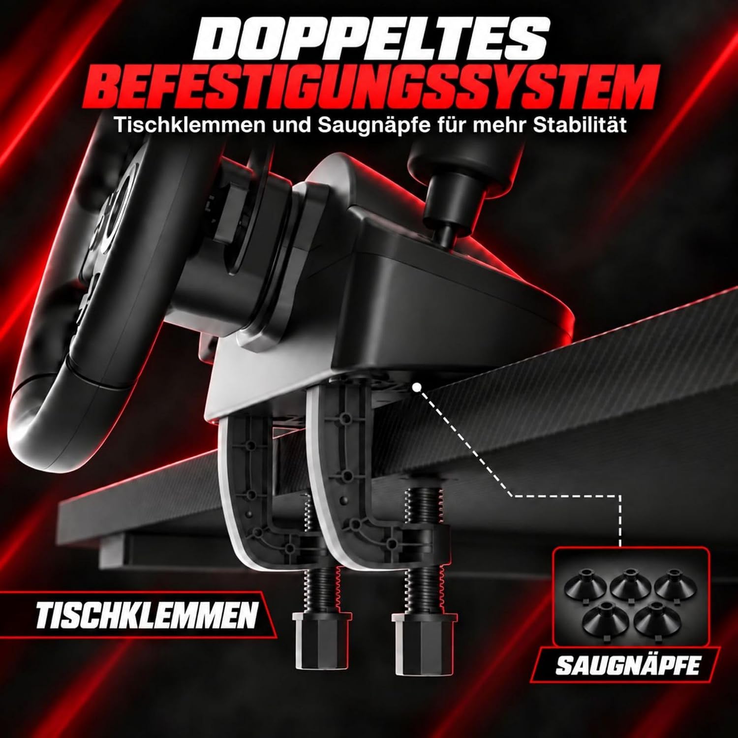 NITHO Drive Pro V200 Rennlenkrad mit Pedalen & Schalthebel für PC/PS4/Xbox – Bild 9