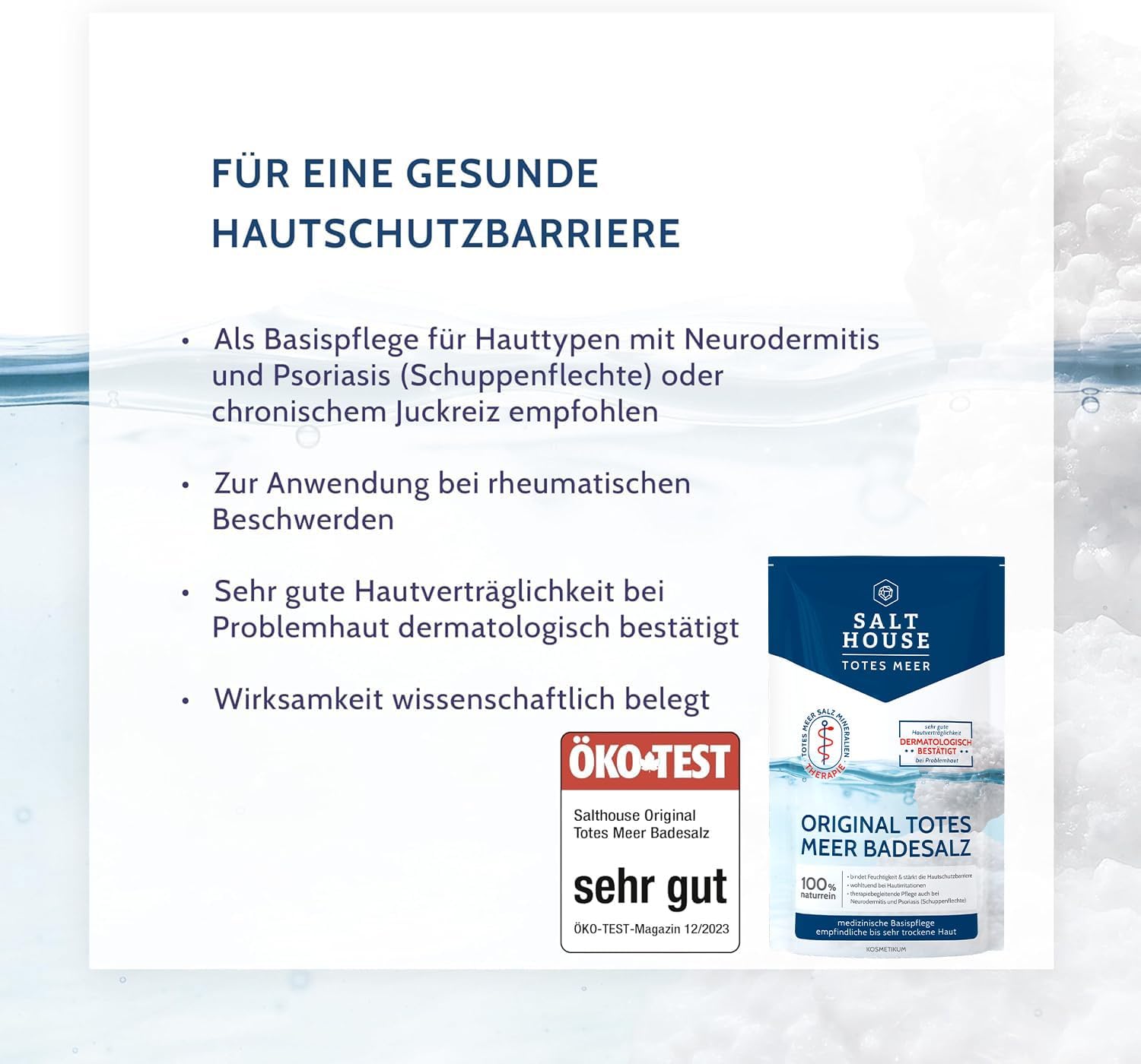 SALTHOUSE Original Totes Meer Badesalz - 100% naturreiner Badezusatz - 500g – Bild 2