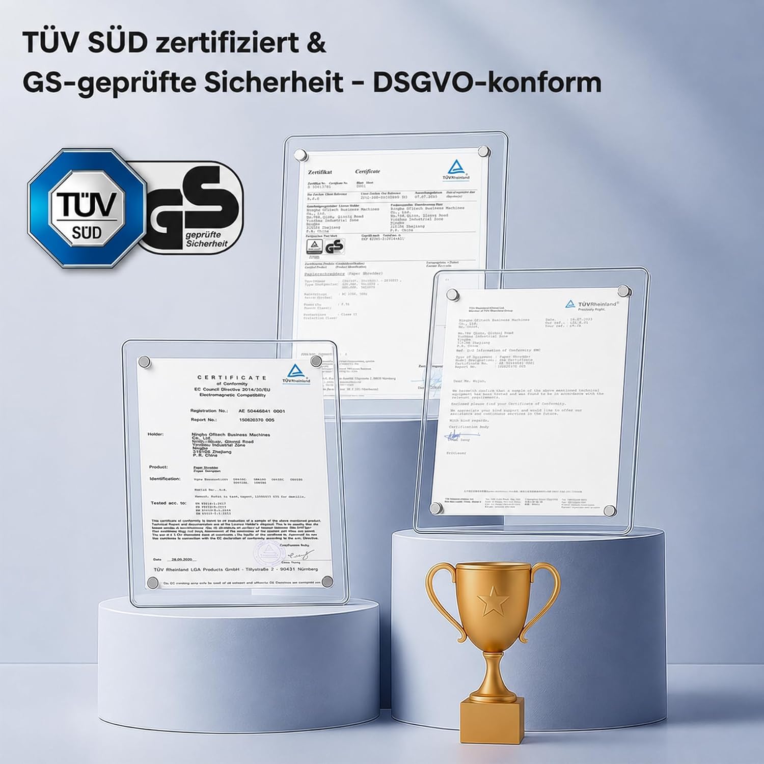VidaTeco Aktenvernichter 20 Blatt für Büro P4 mit 30L 60min 58dB Leise – Bild 7