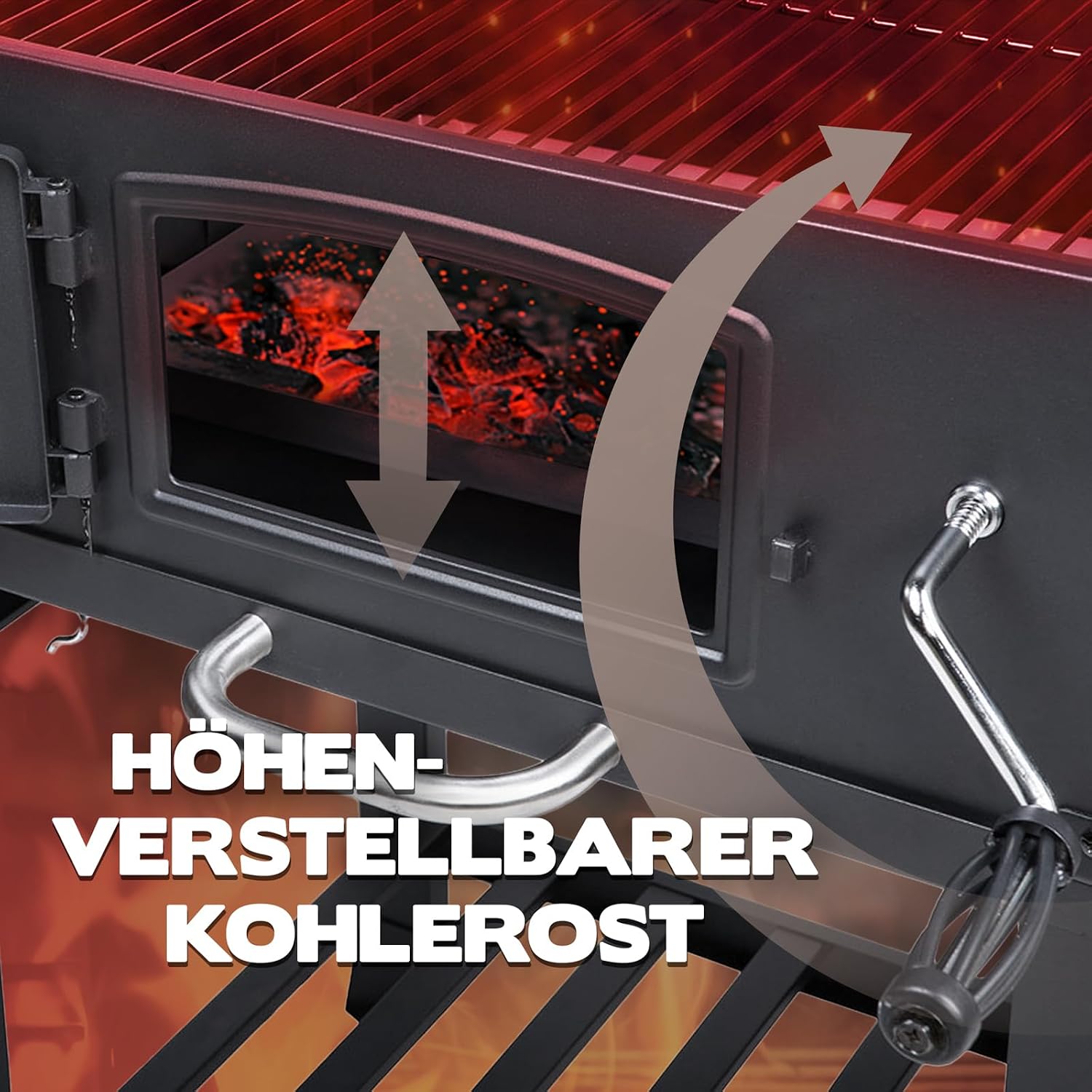 TAINO HERO XL BBQ Smoker GRILLWAGEN Holzkohle Grill Grillkamin Standgrill Räucherofen Zubehör – Bild 6