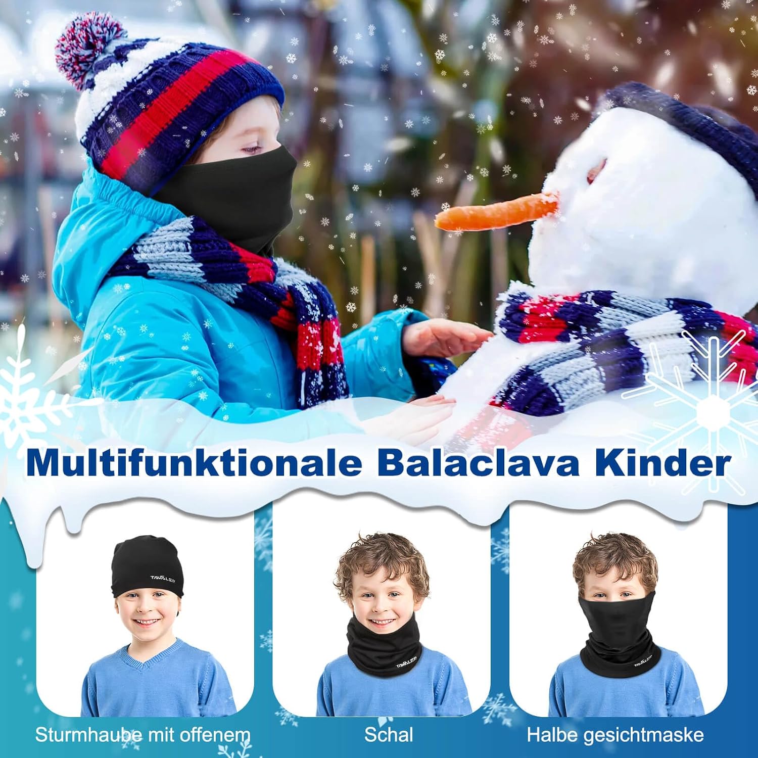Tavaler Shlauchschal Kinder Winter 2 Stück Halswärmer Multifunktionstuch – Bild 5