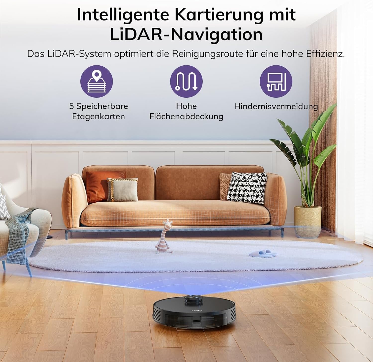 E20 Saugroboter ohne Wischfunktion Staubsauger Roboter Schwarz – Bild 2