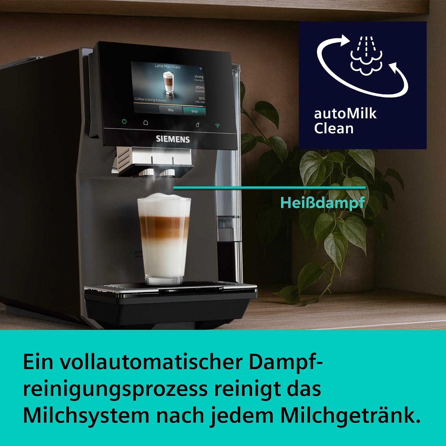 Siemens Kaffeevollautomat EQ700i Aroma, TP725E01, Grau, >40 Getränke – Bild 7