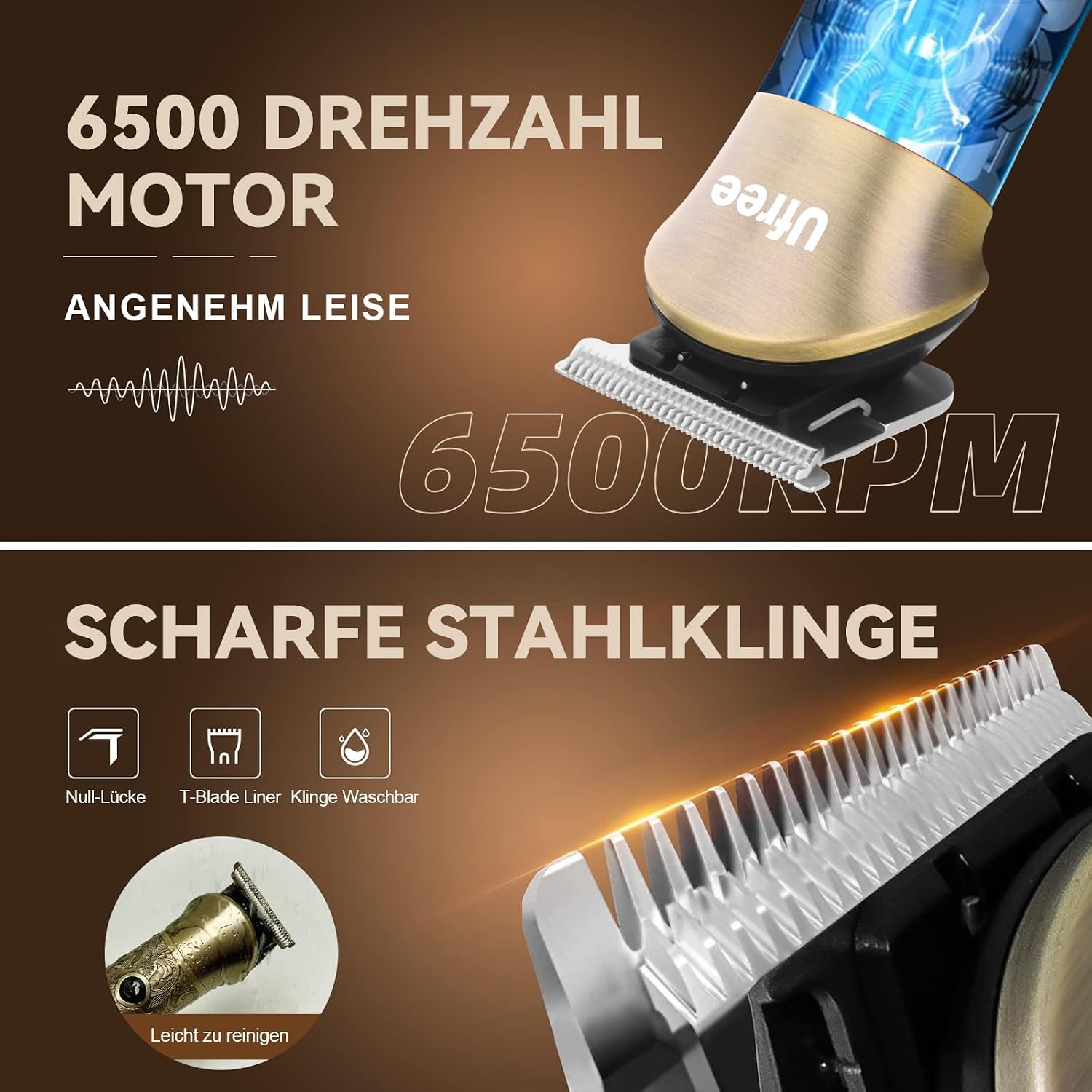 Ufree All-in-One Haarschneidemaschine, Profi Barttrimmer Haartrimmer Herren – Bild 4