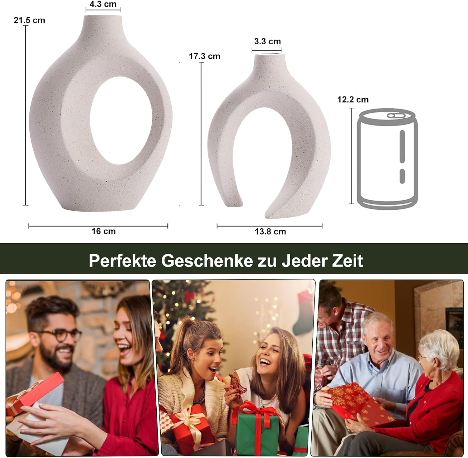 Keramik Vase, SUKIYPO 2er Set Moderne Hohle Vasen, Nordische Vasen Deko – Bild 7