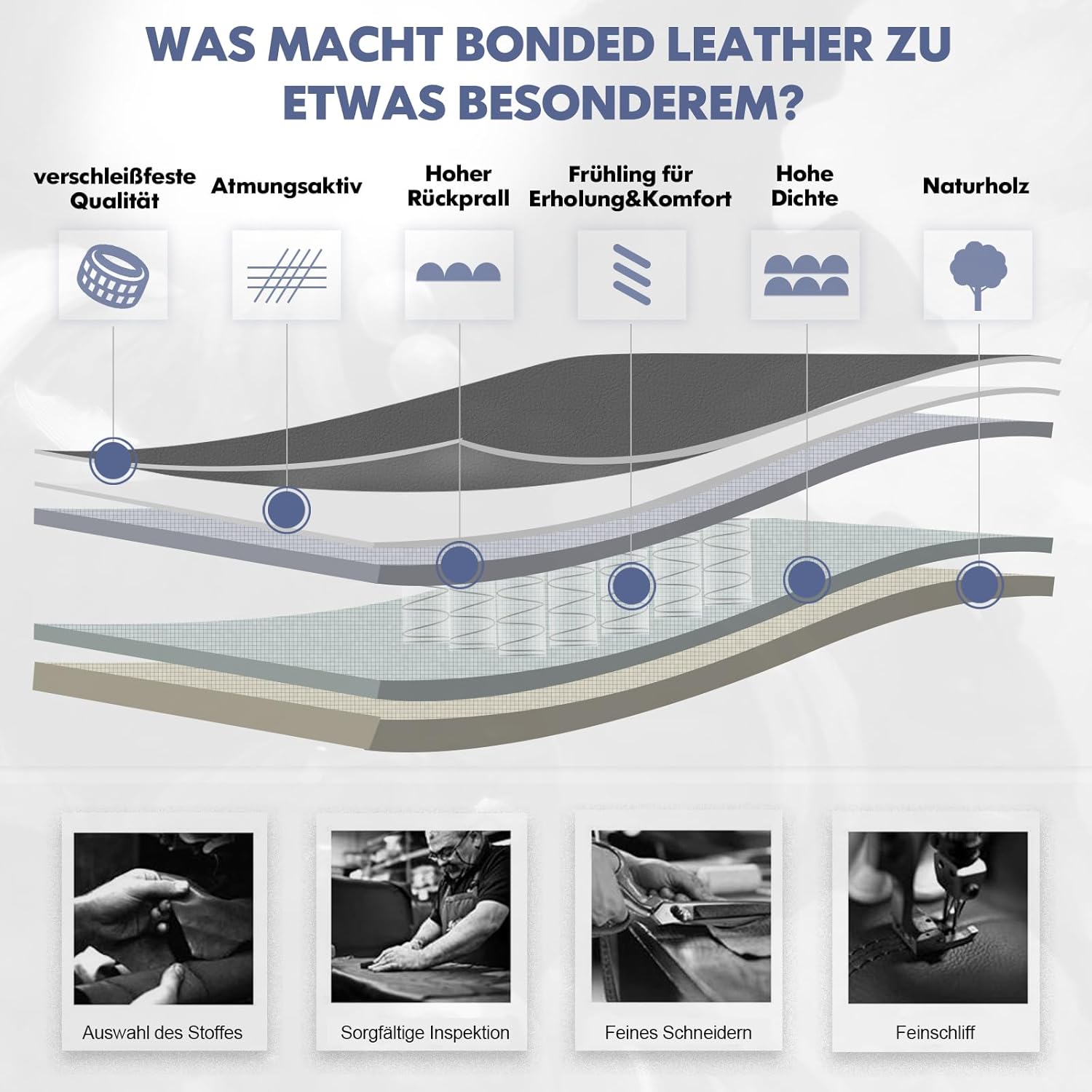 COLAMY Bürostuhl mit Hoher Rückenlehne, Ergonomischer Computer-Schreibtischstuhl, Lederstuhl mit Gepolsterten Klapparmlehnen, Verstellbarer Neigungsverschluss, Drehstuhl für Erwachsene, Schwarz – Bild 6