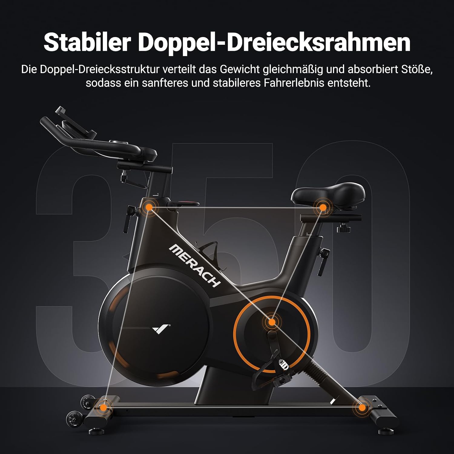MERACH S38 Heimtrainer Fahrrad - 16 Stufen Magnetwiderstand, App, Bluetooth – Bild 4
