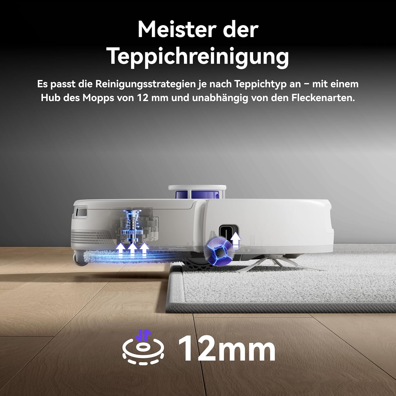NARWAL Freo Z10 Ultra Saugroboter mit Wischfunktion, 18.000 Pa Saugleistung, Dynamische Moppausdehnung, Tangle-Free System, Intelligente Nass-Trocken-Reinigung, All-in-One-Basisstation – Bild 10