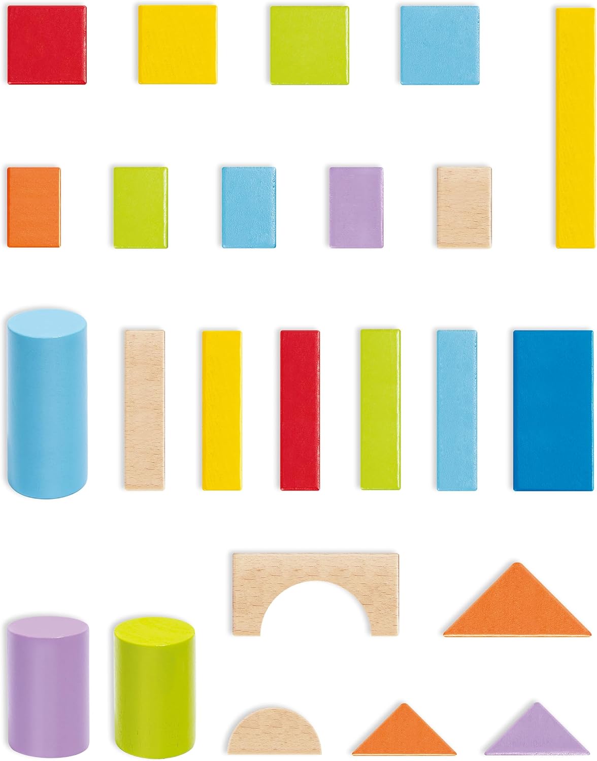 Hape Wunderbare Holzbausteine - 101-teiliges Set mit bunten Klötzen, Motorik- und Konstruktionsspielzeug, zur Förderung der Feinmotorik, für Kinder ab 12 Monaten – Bild 6
