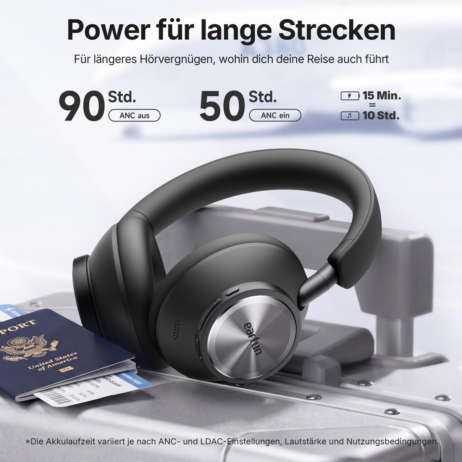 EarFun Wave Pro X Noise Cancelling Kopfhörer, Kabellose Bluetooth Kopfhörer – Bild 6