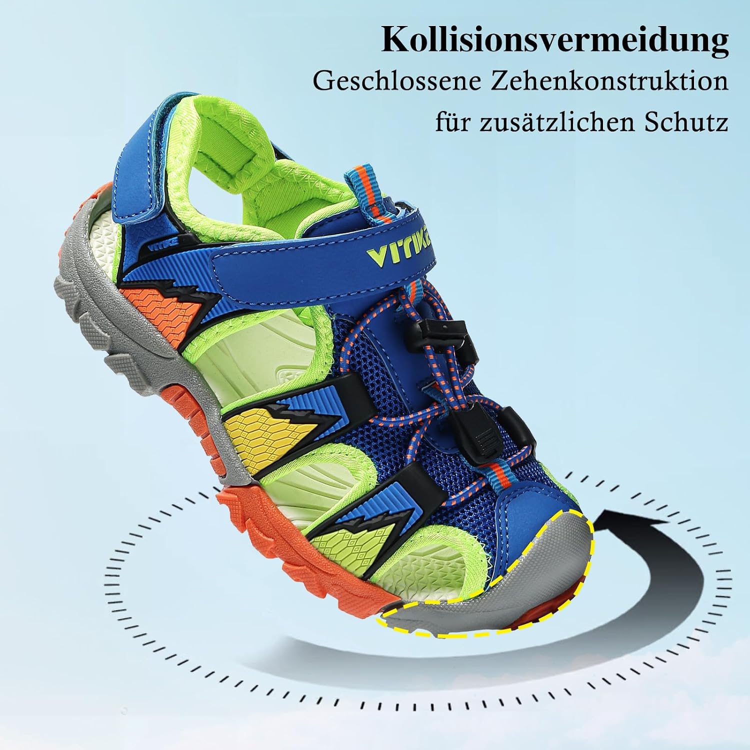 JMFCHI Kinder Sandalen Jungen Mädchen Geschlossene Trekkingsandalen – Bild 5