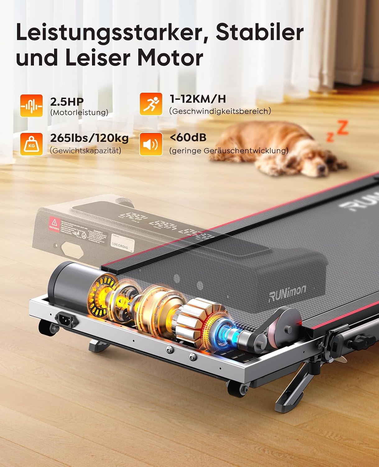 6 IN 1 Laufband für Zuhause Klappbar mit Neigung,12km/h Walking Pad mit Steigung,Klappbar Laufband für Zuhause & Büro,2-LED-Anzeige,Keine Installation – Bild 3