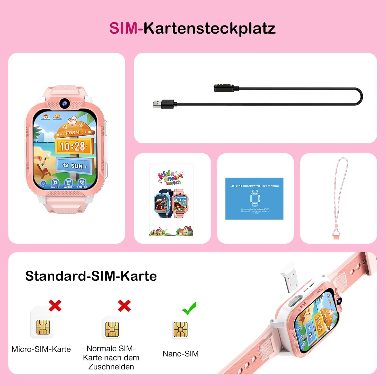 4G Smartwatch Kinder mit GPS und Telefon, SOS-Taste, Schulmodus – Bild 10