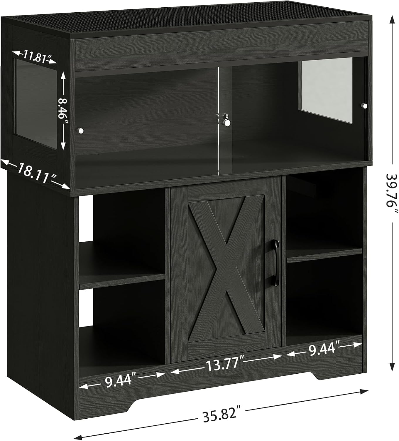 Herture Großes Terrarium mit Unterschrank 150 L, 90 x 46 x 41 cm – Bild 6