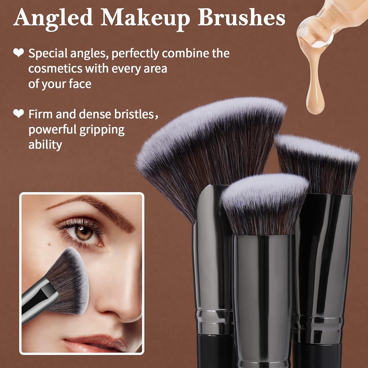 Make Up Pinsel Set MAANGE Professionelles 25 Pcs Pinselset makeup, Kosmetikpinsel Foundation Gesicht, Augen, Lippen pinsel Lidschatten pinsel Schminkpinsel Set with schwarze Geschenkbox – Bild 3
