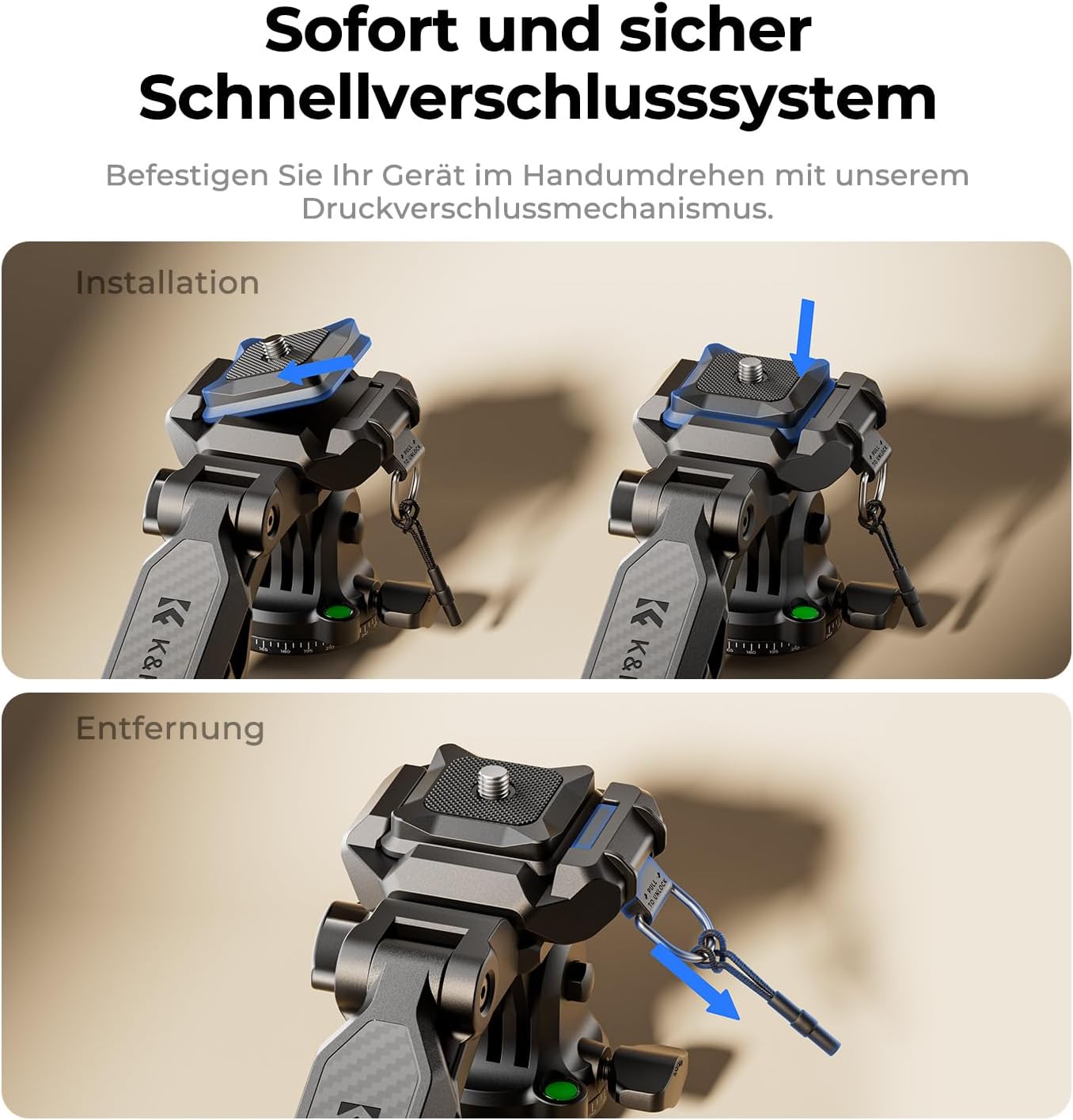 K&F CONCEPT 158cm Kamera Handy Stativ – Bild 5