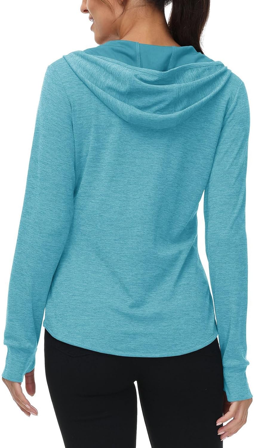 Rdruko Laufjacke Damen Sportjacke UV Jacke Trainingsjacke mit Kapuze – Bild 3