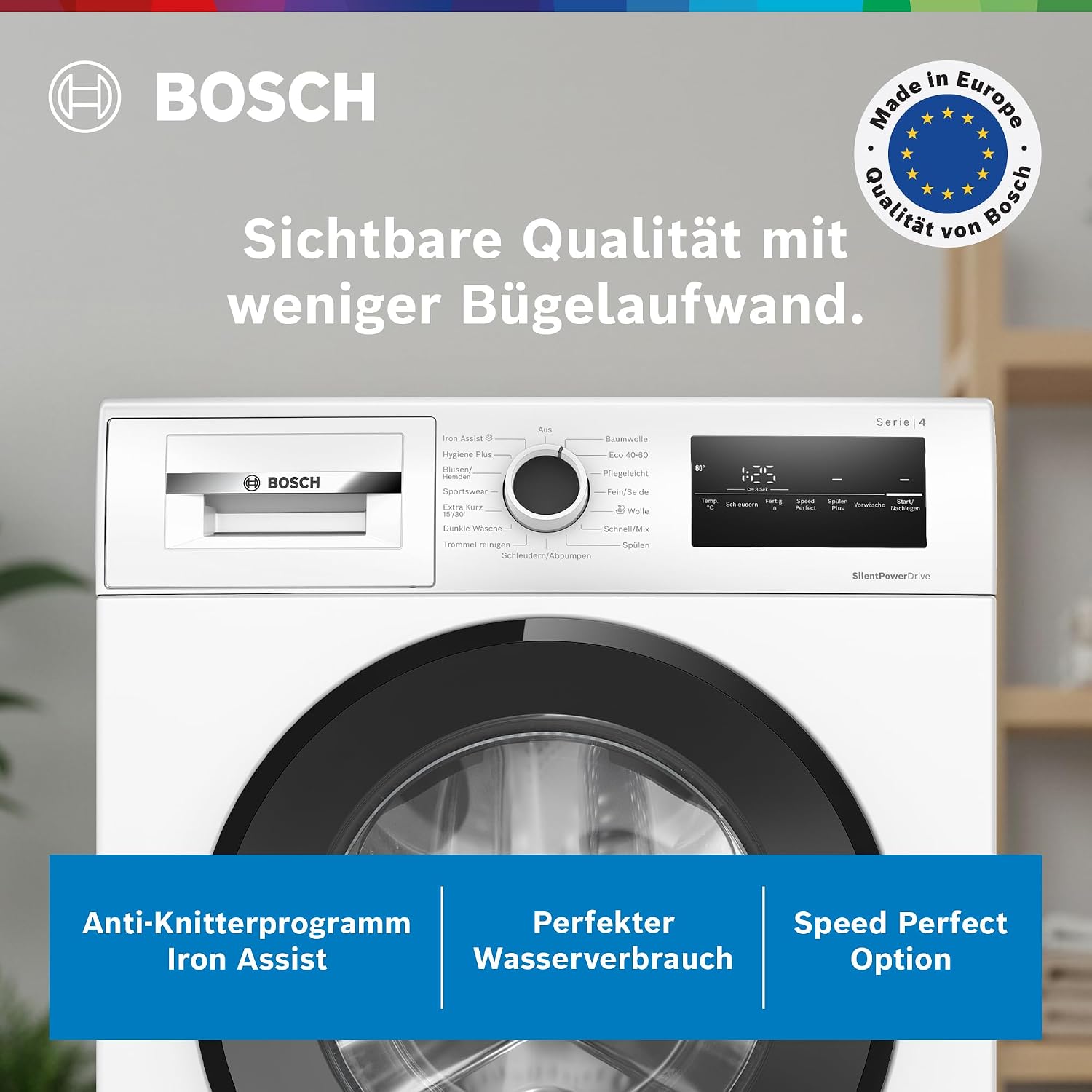 Bosch Serie 4 Waschmaschine 8 kg 1400 UpM Faltenreduzierung WAN282K4 – Bild 2