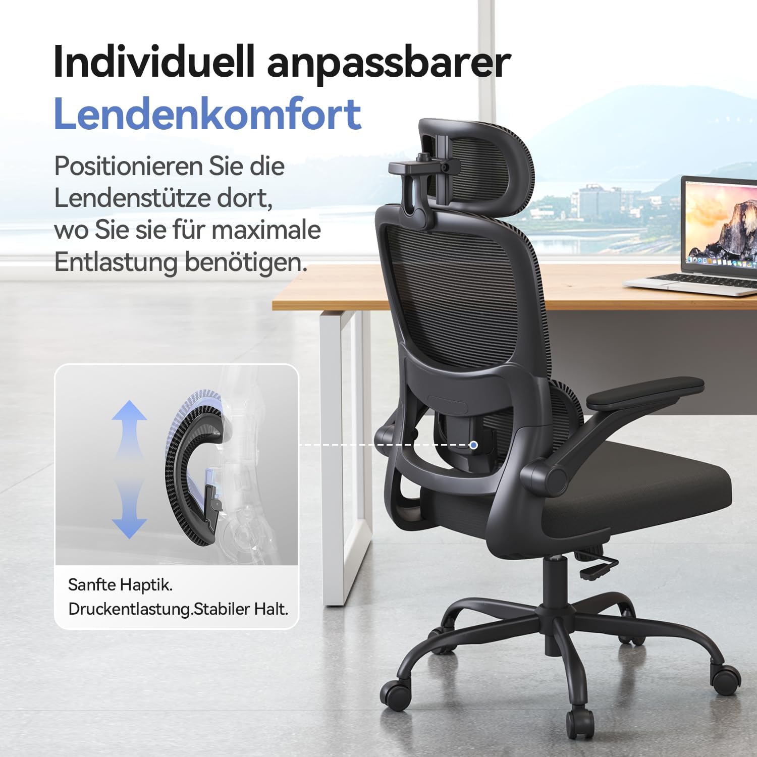 SIHOO M102C PRO Bürostuhl mit Lordosenstütze, Schreibtischstuhl Ergonomisch – Bild 7